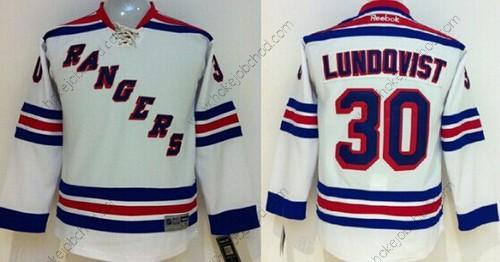 Dětské New York Rangers #30 Henrik Lundqvist Bílý Dres