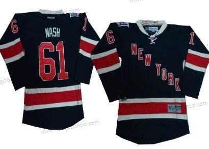 Dětské New York Rangers #61 Rick Nash Dark Modrý Alternativní 85Th Dres