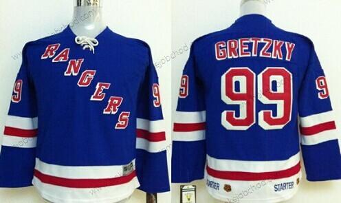 Dětské New York Rangers #99 Wayne Gretzky Modrý Retro Dres