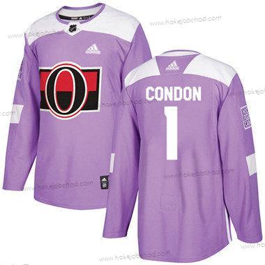 Dětské Ottawa Senators 1 Mike Condon Nachový Autentické Bojuje proti rakovině Sešitý NHL Dres