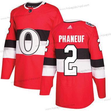 Dětské Ottawa Senators 2 Dion Phaneuf Červené Autentické 1917-2017 100th Klasický Sešitý NHL Dres