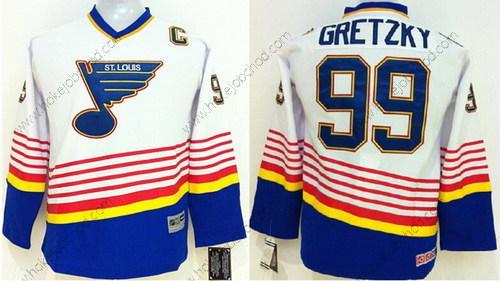 Dětské St. Louis Blues #99 Wayne Gretzky Bílý Retro CCM Dres