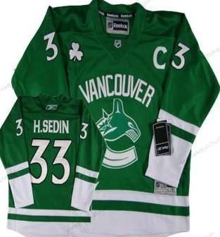 Dětské Vancouver Canucks #33 Henrik Sedin St. Patrick’S Day Zelená Dres