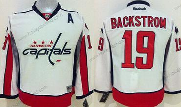 Dětské Washington Capitals #19 Nicklas Backstrom Bílý Dres