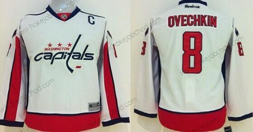 Dětské Washington Capitals #8 Alex Ovechkin Bílý Zimní Dres