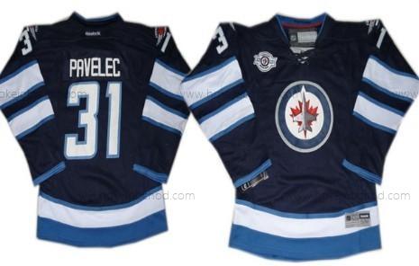 Dětské Winnipeg Jets #31 Ondrej Pavelec Námořnictvo Modrý Dres