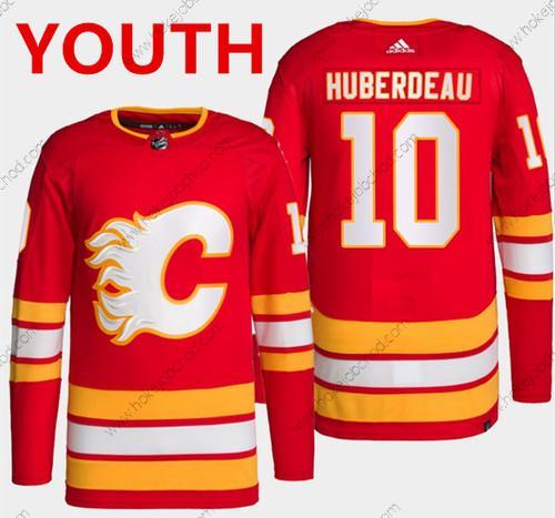 Mládež Calgary Flames #10 Jonathan Huberdeau Červené Sešitý Dres