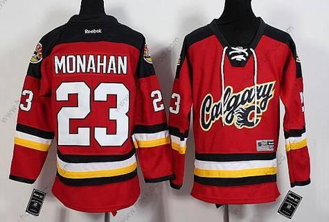 Mládež Calgary Flames #23 Sean Monahan Červené Premier Náhradní Hokejový Dres