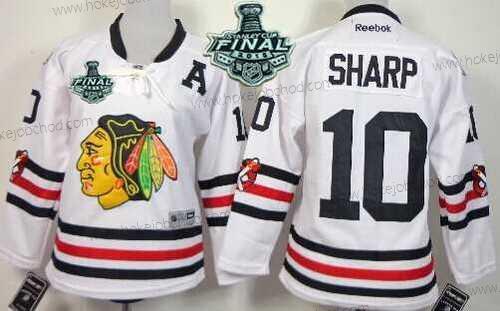 Mládež Chicago Blackhawks #10 Patrick Sharp 2015 Stanley Cup 2015 Zimní Klasický Bílý Dres