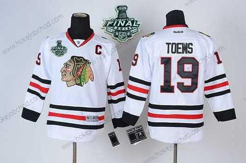 Mládež Chicago Blackhawks #19 Janathan Toews 2015 Stanley Cup Bílý Dres