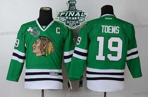 Mládež Chicago Blackhawks #19 Janathan Toews 2015 Stanley Cup Zelená Dres