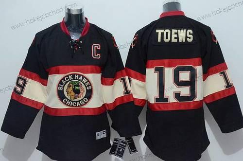 Mládež Chicago Blackhawks #19 Janathan Toews Náhradní Černá Alternativní NHL Reebok Dres