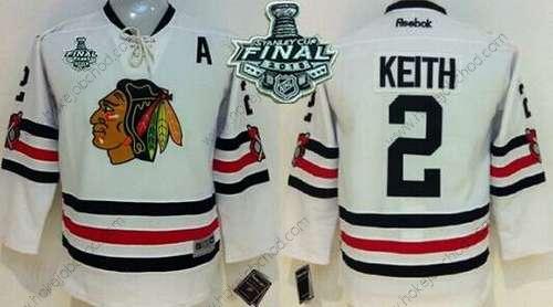 Mládež Chicago Blackhawks #2 Duncan Keith 2015 Stanley Cup 2015 Zimní Klasický Bílý Dres