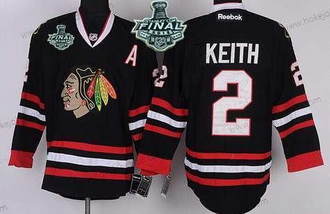 Mládež Chicago Blackhawks #2 Duncan Keith 2015 Stanley Cup Černá Dres