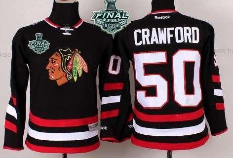 Mládež Chicago Blackhawks #50 Corey Crawford 2015 Stanley Cup 2014 Stadium Series Černá Dres