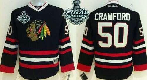 Mládež Chicago Blackhawks #50 Corey Crawford 2015 Stanley Cup Černá Dres