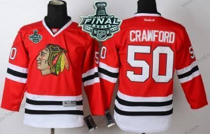 Mládež Chicago Blackhawks #50 Corey Crawford 2015 Stanley Cup Červené Dres