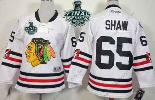 Mládež Chicago Blackhawks #65 Andrew Shaw 2015 Stanley Cup 2015 Zimní Klasický Bílý Dres