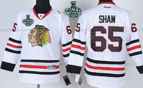 Mládež Chicago Blackhawks #65 Andrew Shaw 2015 Stanley Cup Bílý Dres