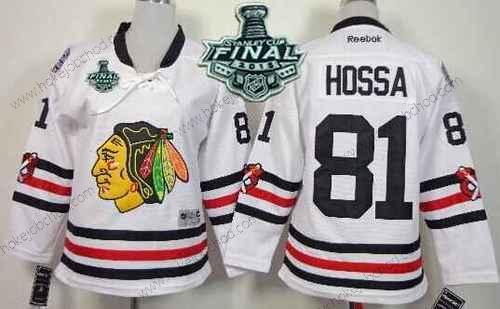 Mládež Chicago Blackhawks #81 Marian Hossa 2015 Stanley Cup 2015 Zimní Klasický Bílý Dres