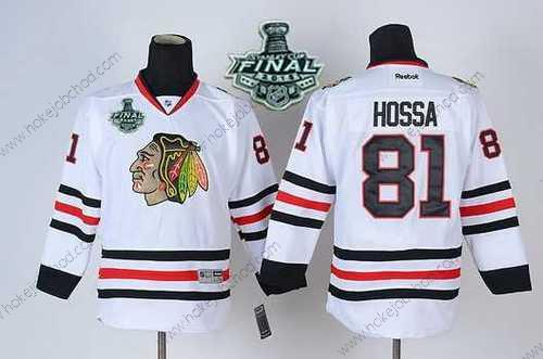 Mládež Chicago Blackhawks #81 Marian Hossa 2015 Stanley Cup Bílý Dres