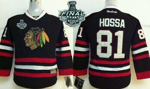 Mládež Chicago Blackhawks #81 Marian Hossa 2015 Stanley Cup Černá Dres