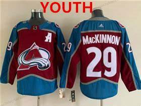 Mládež Colorado Avalanche #29 Červené Nathan Mackinnon With A Ptach Sešitý Dres