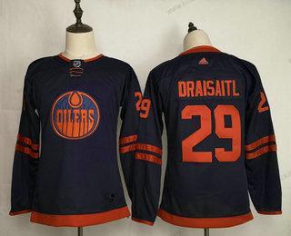 Mládež Edmonton Oilers #29 Leon Draisaitl Námořnictvo Modrý 50Th Výročí Sešitý NHL Dres