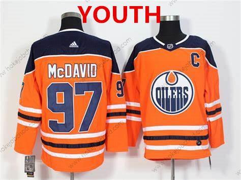 Mládež Edmonton Oilers #97 Connor Mcdavid Oranžová Domácí Autentické Sešitý NHL Dres