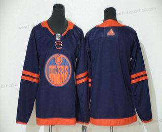 Mládež Edmonton Oilers Prázdný Námořnictvo Modrý 50Th Výročí Sešitý NHL Dres