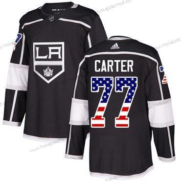 Mládež Los Angeles Kings #77 Jeff Carter Černá Domácí Autentické USA Flag Sešitý NHL Dres