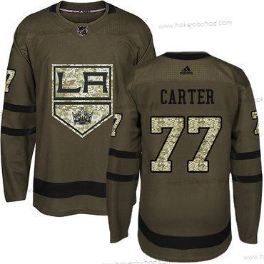 Mládež Los Angeles Kings #77 Jeff Carter Zelená Salute to Service Sešitý NHL Dres