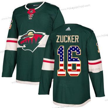 Mládež Minnesota Wild #16 Jason Zucker Zelená Domácí Autentické USA Flag Sešitý NHL Dres