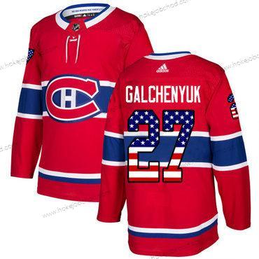 Mládež Montreal Canadiens #27 Alex Galchenyuk Červené Domácí Autentické USA Flag Sešitý NHL Dres