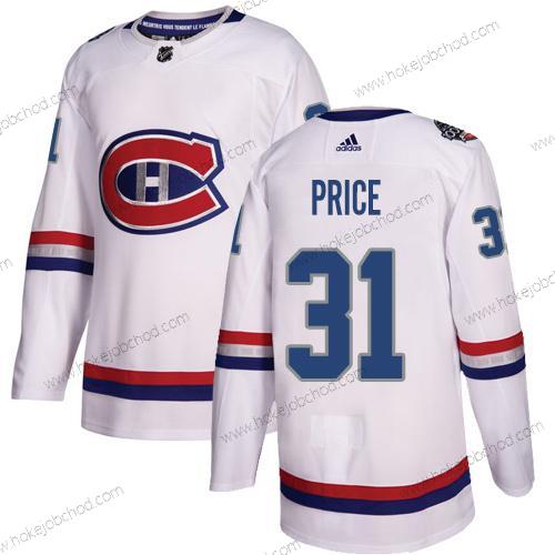 Mládež Montreal Canadiens #31 Carey Price Bílý Autentické 1917-2017 100th Klasický Sešitý NHL Dres