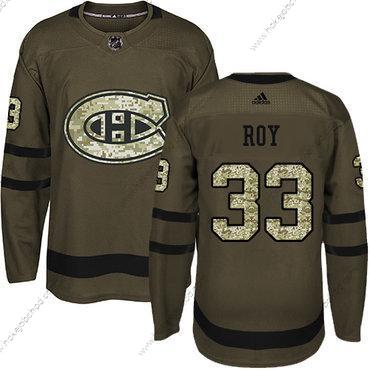 Mládež Montreal Canadiens #33 Patrick Roy Zelená Salute to Service Sešitý NHL Dres