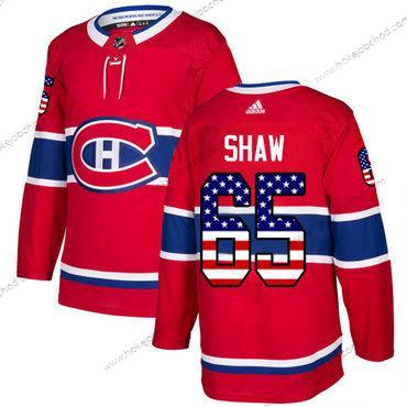 Mládež Montreal Canadiens #65 Andrew Shaw Červené Domácí Autentické USA Flag Sešitý NHL Dres