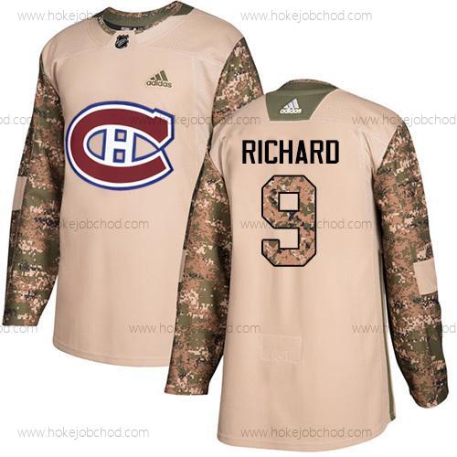 Mládež Montreal Canadiens #9 Maurice Richard Camo Autentické 2017 Veterans Day Sešitý NHL Dres