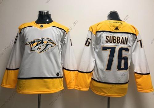 Mládež Nashville Predators #76 P.K Subban Bílý Road Autentické Sešitý NHL Dres