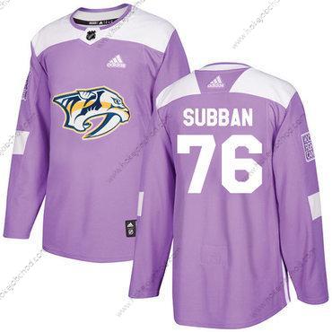 Mládež Nashville Predators #76 P.K Subban Nachový Autentické Bojuje proti rakovině Sešitý NHL Dres