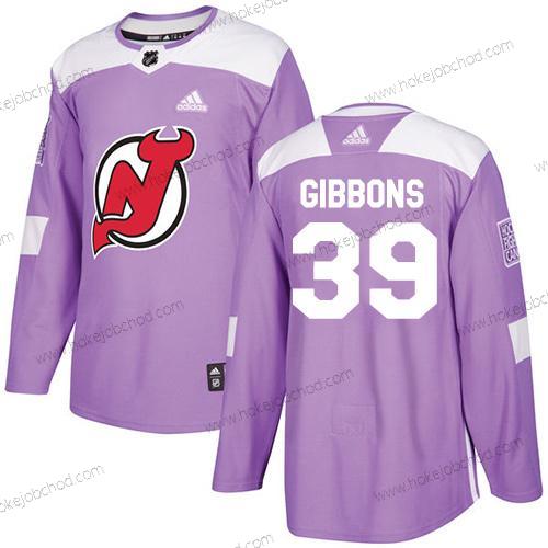 Mládež New Dres Devils #39 Brian Gibbons Nachový Autentické Bojuje proti rakovině Sešitý NHL Dres