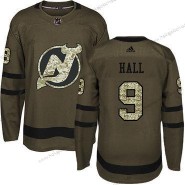 Mládež New Dres Devils #9 Taylor Hall Zelená Salute to Service Sešitý NHL Dres