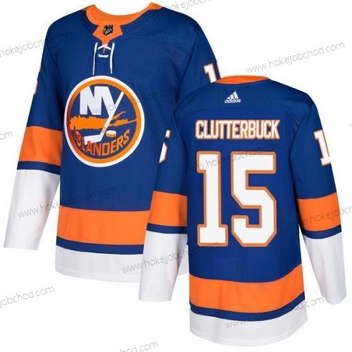 Mládež New York Islanders #15 Cal Clutterbuck Royal Modrý Domácí Autentické Sešitý NHL Dres