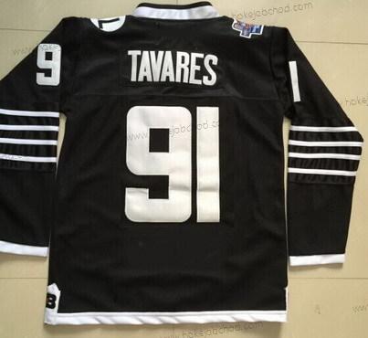 Mládež New York Islanders #91 John Tavares 2015 Reebok Černá Premier Náhradní Dres