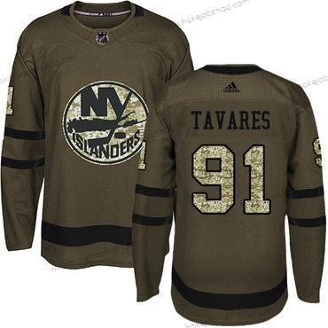 Mládež New York Islanders #91 John Tavares Zelená Salute to Service Sešitý NHL Dres