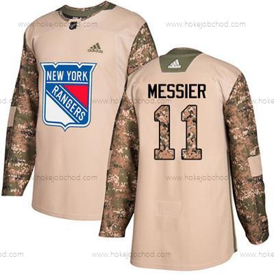 Mládež New York Rangers #11 Mark Messier Camo Autentické 2017 Veterans Day Sešitý NHL Dres