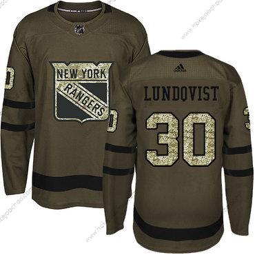 Mládež New York Rangers #30 Henrik Lundqvist Zelená Salute to Service Sešitý NHL Dres