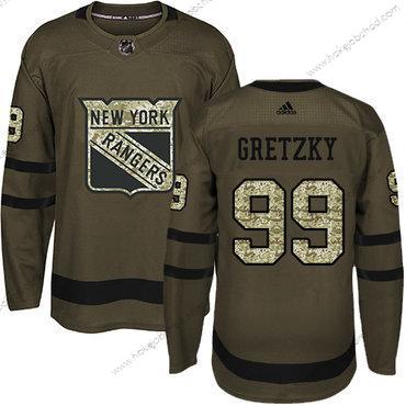 Mládež New York Rangers #99 Wayne Gretzky Zelená Salute to Service Sešitý NHL Dres