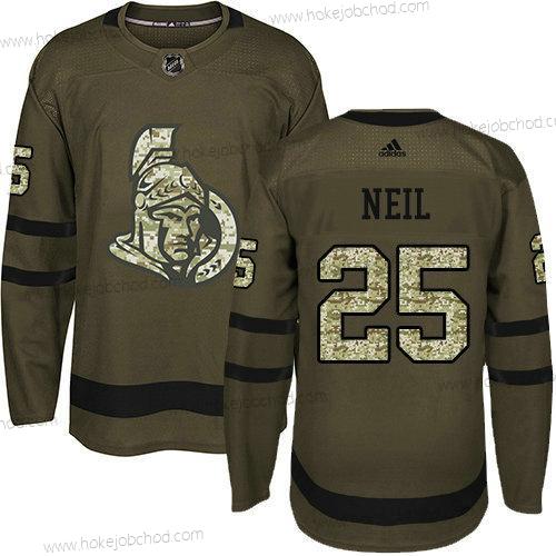 Mládež Ottawa Senators 25 Chris Neil Zelená Salute to Service Sešitý NHL Dres