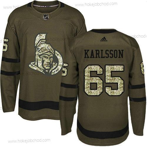 Mládež Ottawa Senators 65 Erik Karlsson Zelená Salute to Service Sešitý NHL Dres